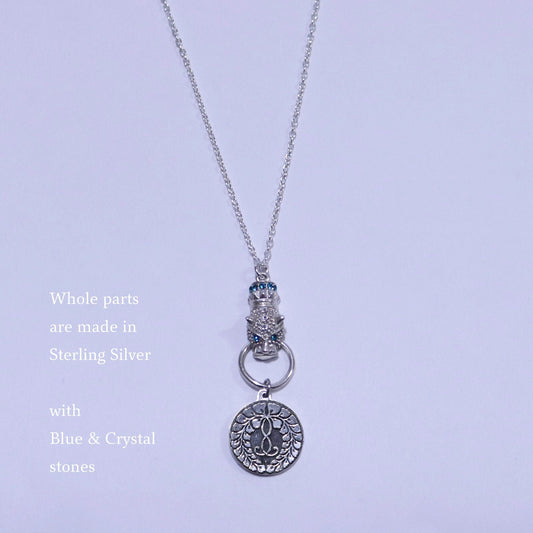 Kamon Jaguar Necklace -  Rokujo Wisteria - Japanese Kamon