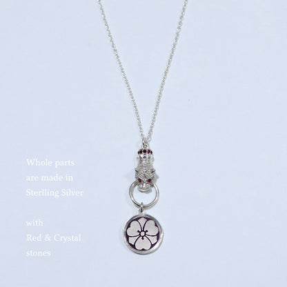 Kamon Jaguar Necklace -  Kenkatabami in a circle - Japanese Kamon