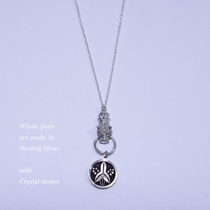 Kamon Jaguar Necklace -   in a circle - Japanese Kamon