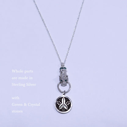 Kamon Jaguar Necklace -   in a circle - Japanese Kamon