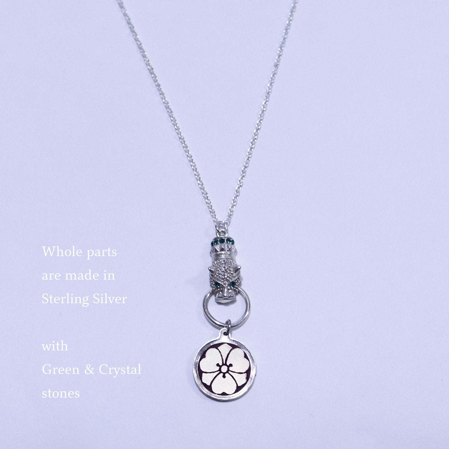 Kamon Jaguar Necklace -  Kenkatabami in a circle - Japanese Kamon