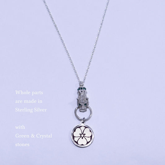 Kamon Jaguar Necklace -  Kenkatabami in a circle - Japanese Kamon