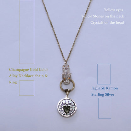 Kamon Jaguar Necklace - Weeping Wisteria in a circle
