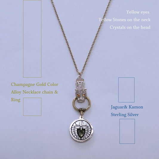Kamon Jaguar Necklace - Weeping Wisteria in a circle
