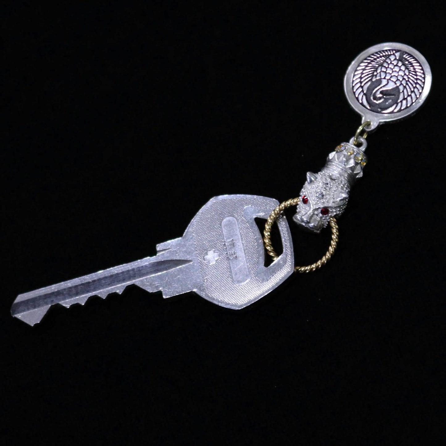 Kamon Jaguar Key accessory -  Crane in a circle