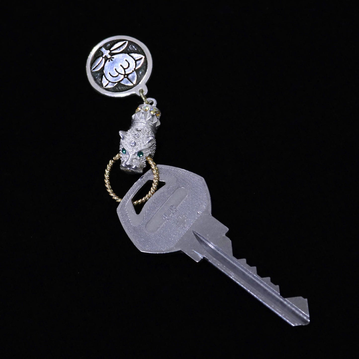 Kamon Jaguar Key accessory -  Mandarine Orange in a circle