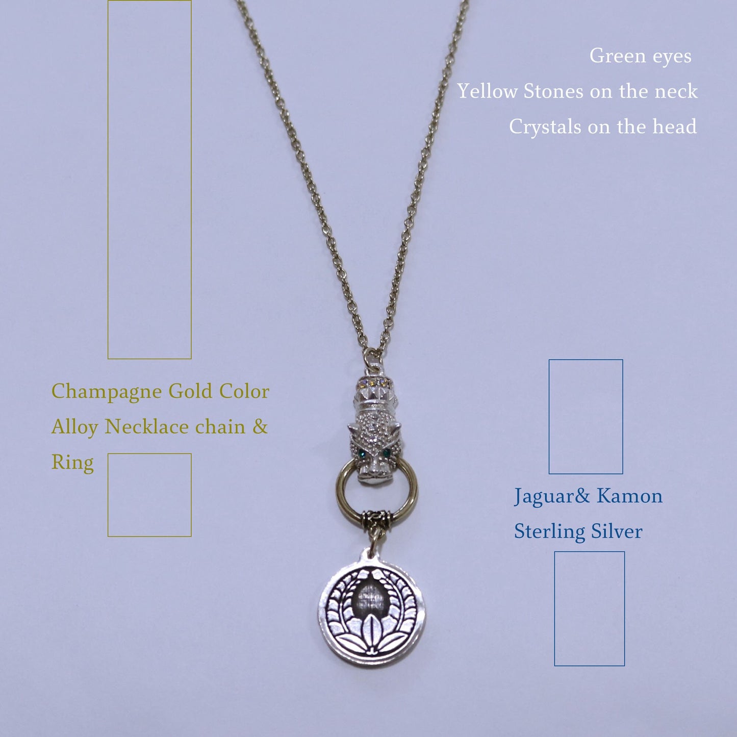 Kamon Jaguar Necklace - Going up Wisteria in a circle