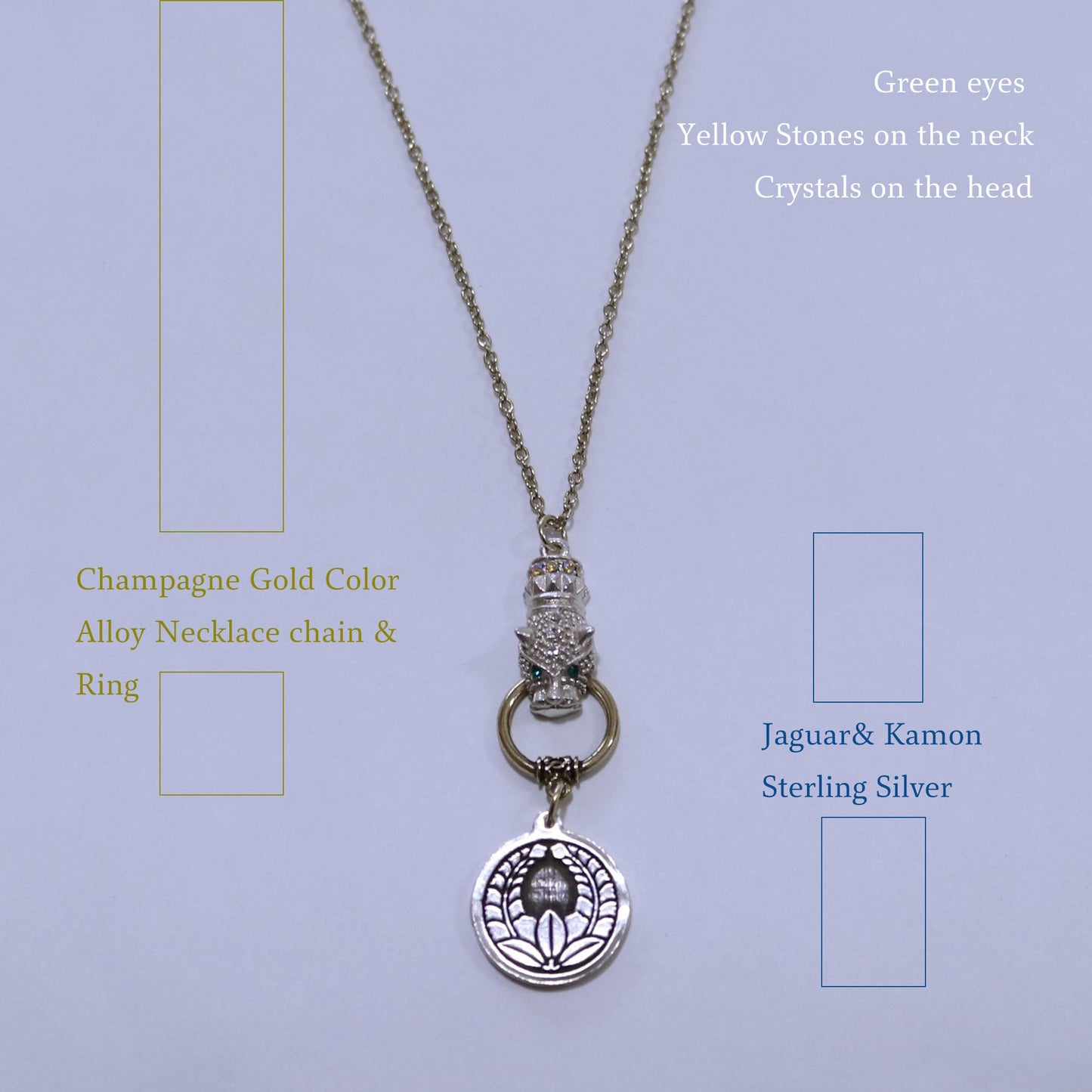 Kamon Jaguar Necklace - Going up Wisteria in a circle