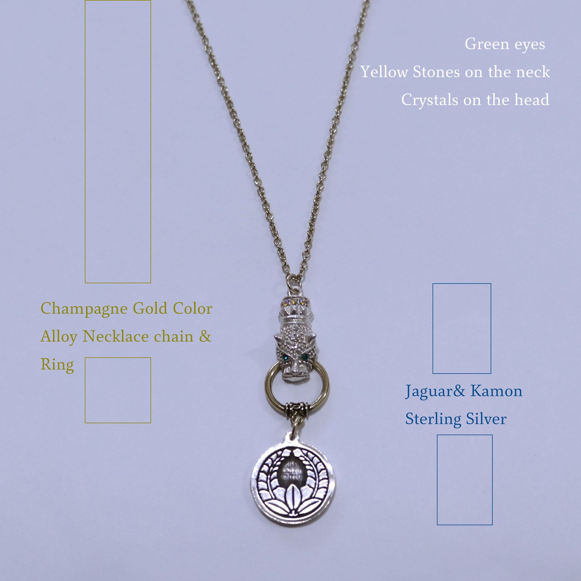 Kamon Jaguar Necklace - Going up Wisteria in a circle