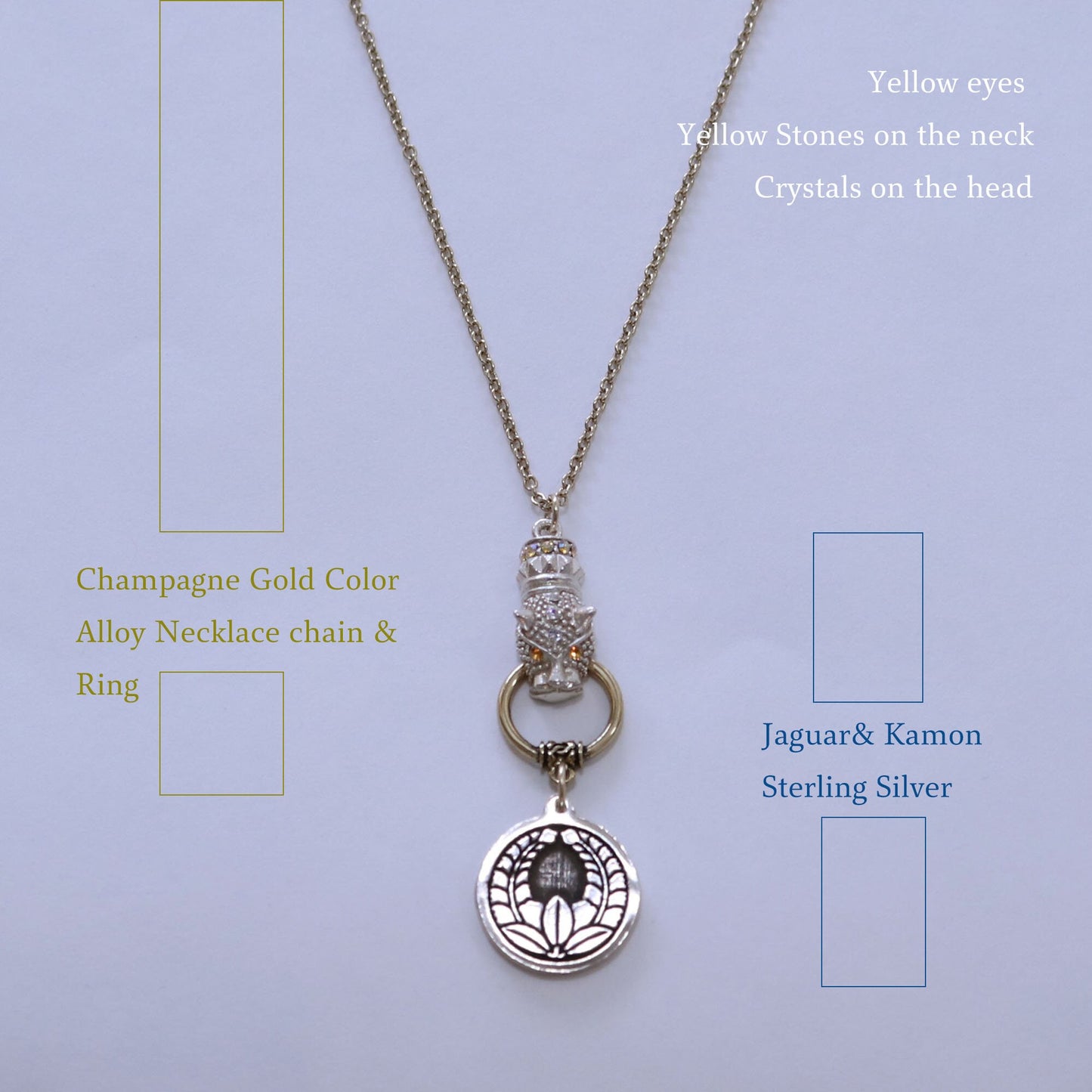 Kamon Jaguar Necklace - Going up Wisteria in a circle