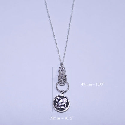Kamon Jaguar Necklace - Weeping Wisteria in a circle