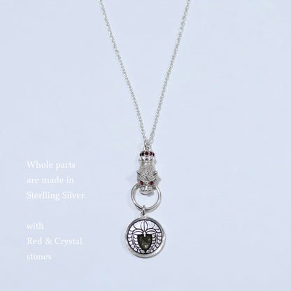 Kamon Jaguar Necklace - Weeping Wisteria in a circle