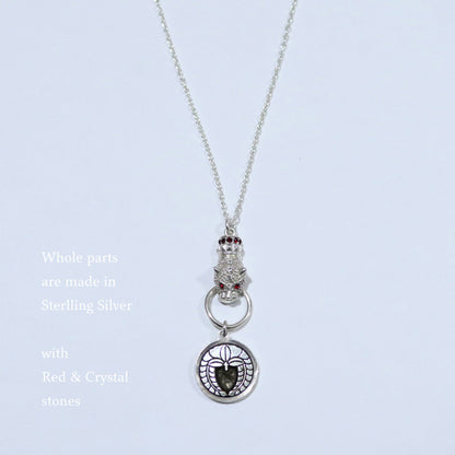 Kamon Jaguar Necklace - Weeping Wisteria in a circle