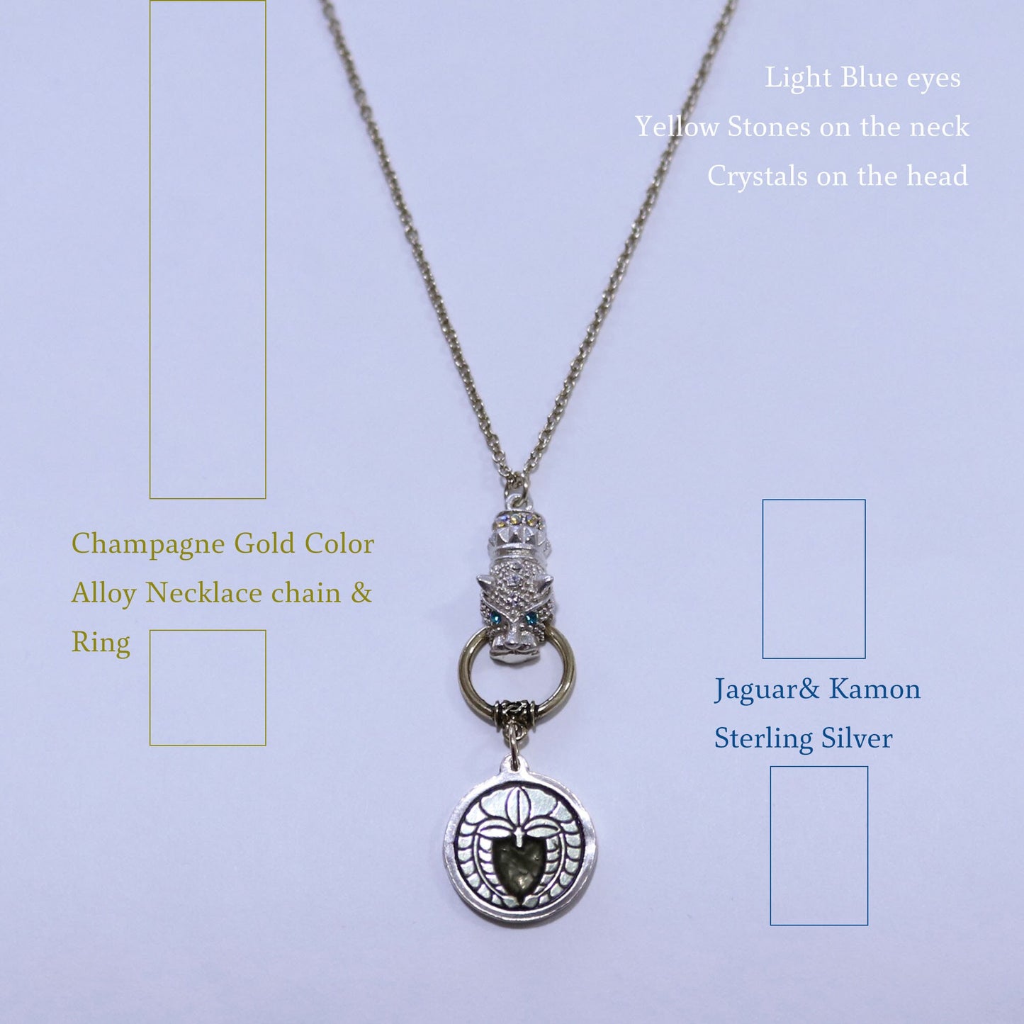 Kamon Jaguar Necklace - Weeping Wisteria in a circle