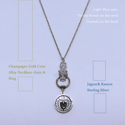 Kamon Jaguar Necklace - Weeping Wisteria in a circle