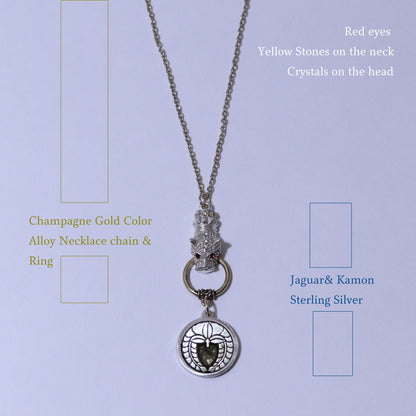 Kamon Jaguar Necklace - Weeping Wisteria in a circle