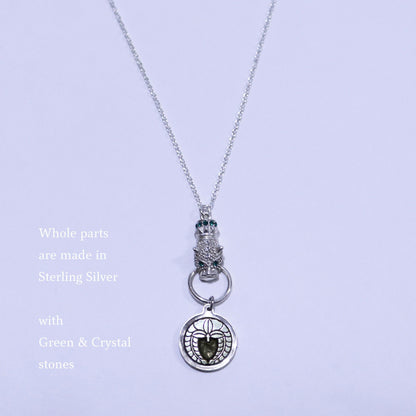 Kamon Jaguar Necklace - Weeping Wisteria in a circle
