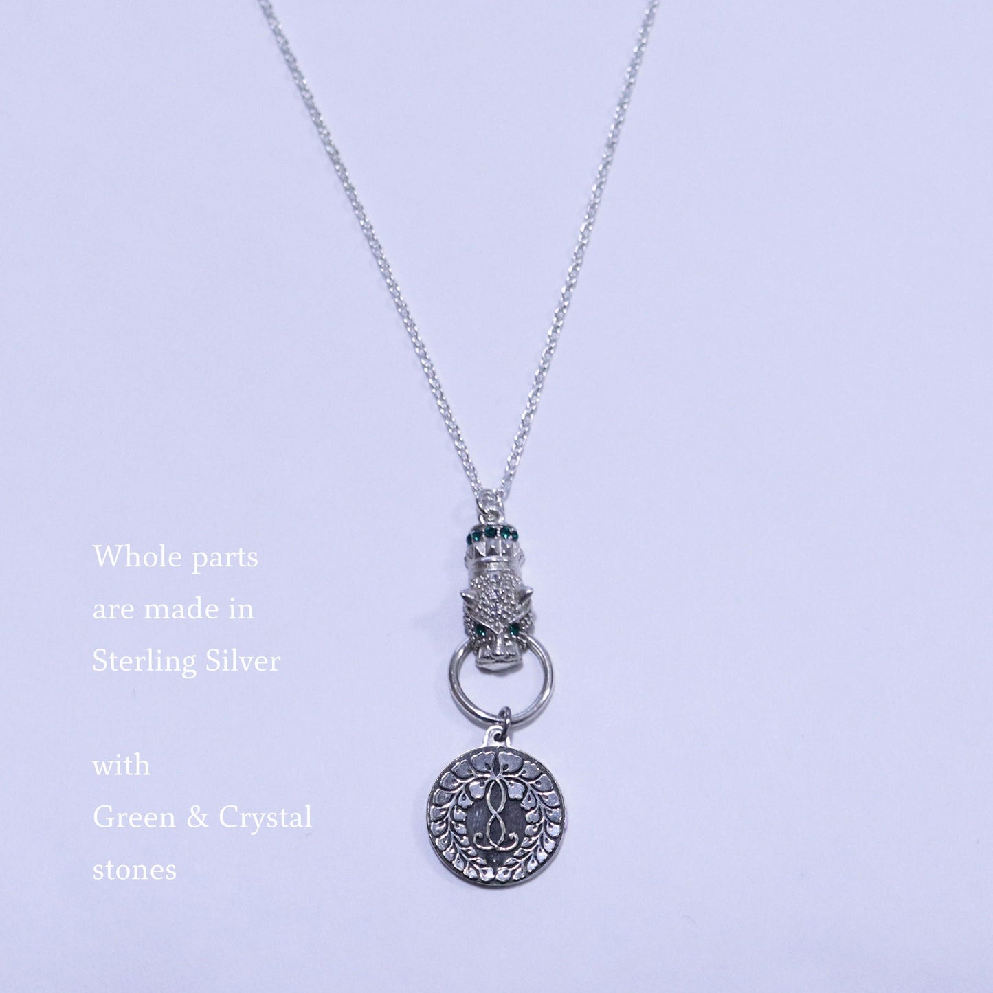 Kamon Jaguar Necklace -  Rokujo Wisteria - Japanese Kamon
