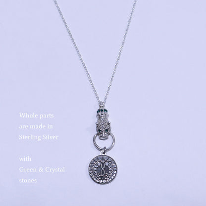 Kamon Jaguar Necklace -  Rokujo Wisteria - Japanese Kamon