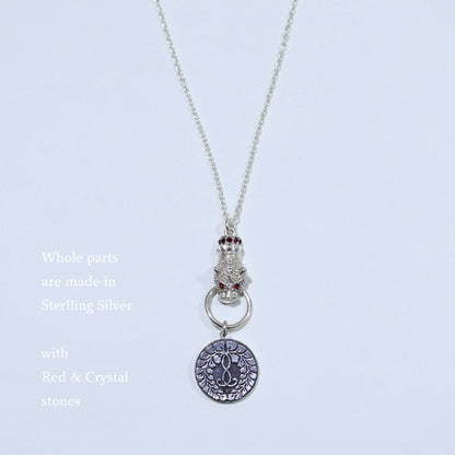 Kamon Jaguar Necklace -  Rokujo Wisteria - Japanese Kamon