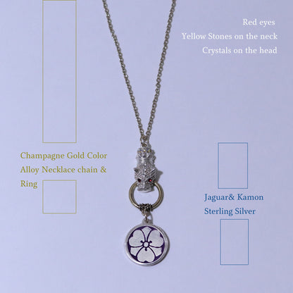 Kamon Jaguar Necklace -  Kenkatabami in a circle - Japanese Kamon