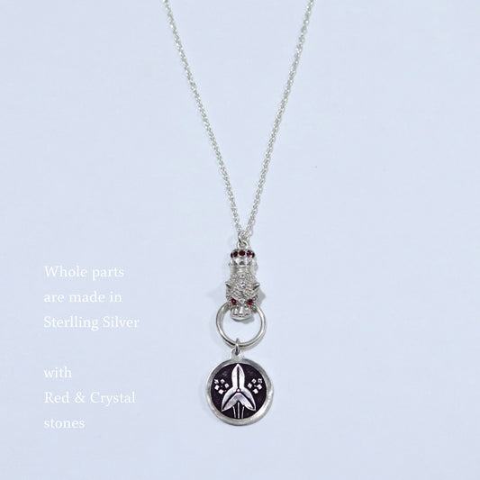 Kamon Jaguar Necklace -   in a circle - Japanese Kamon