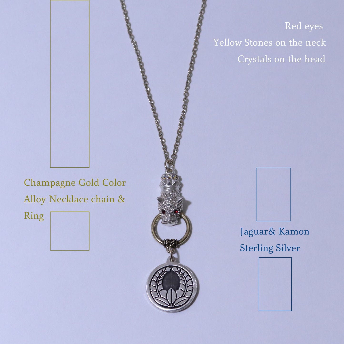 Kamon Jaguar Necklace - Going up Wisteria in a circle