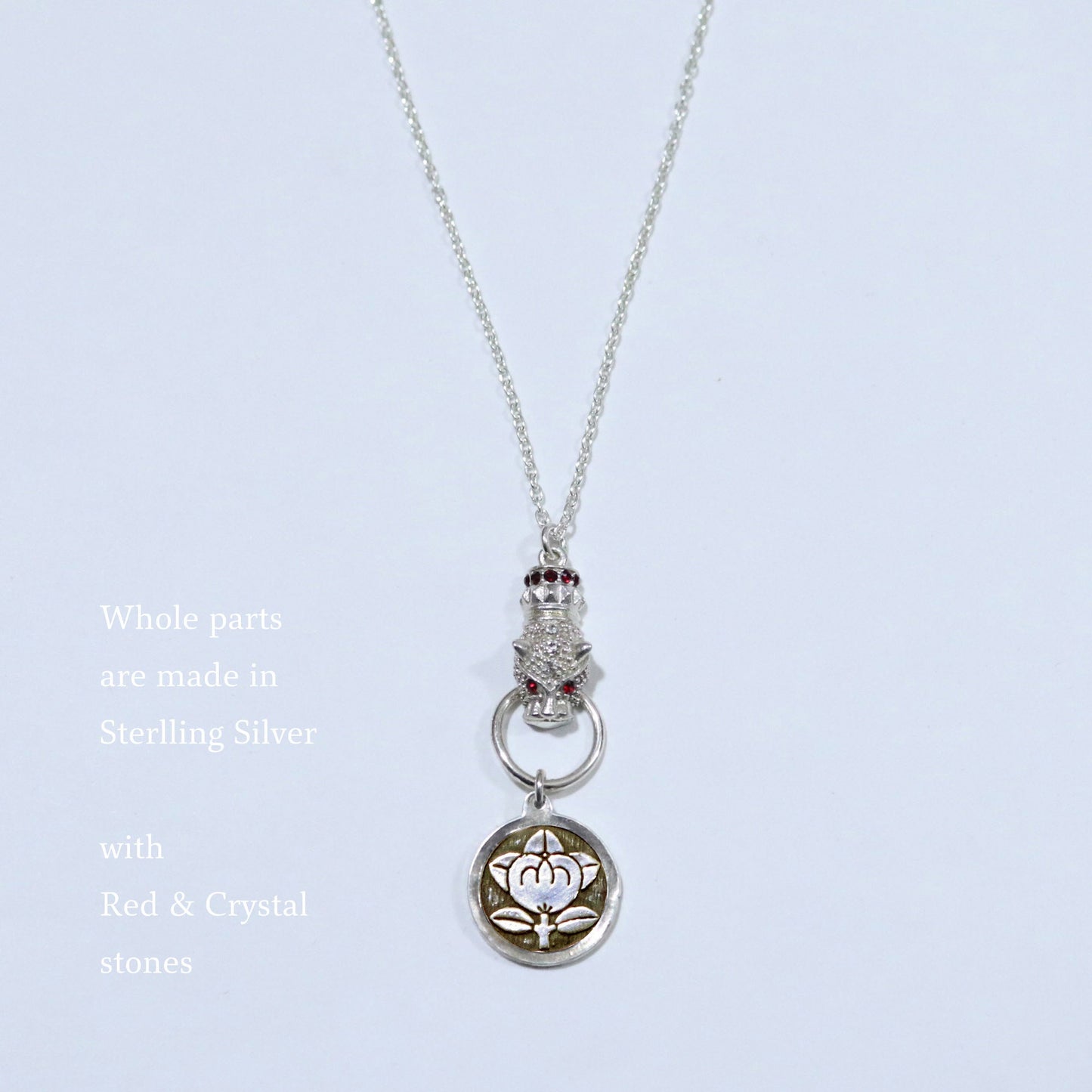 Kamon Jaguar Necklace -  Mandarine Orange in a circle - Japanese Kamon - Tachibana in a circle