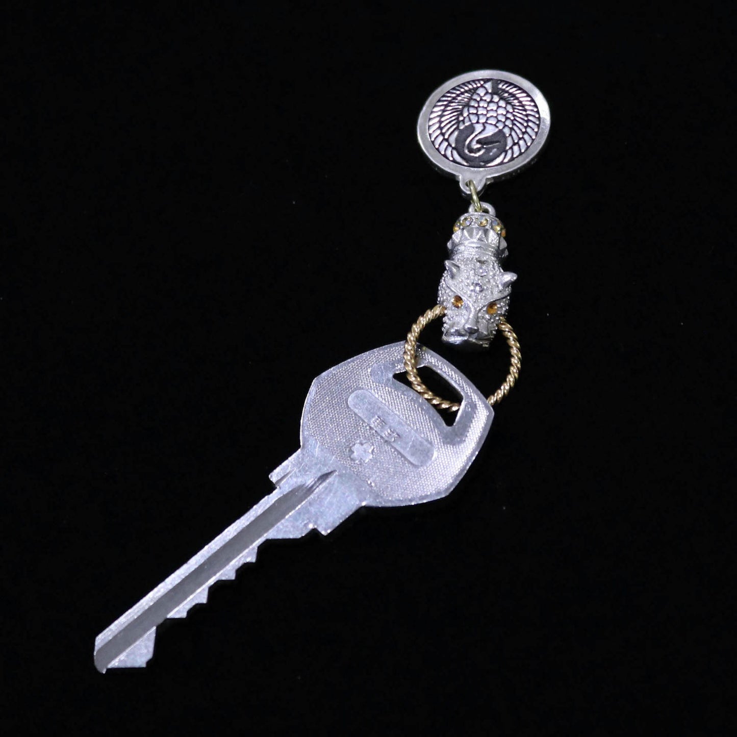 Kamon Jaguar Key accessory -  Crane in a circle