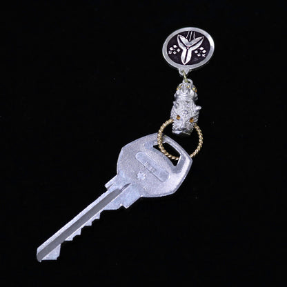 Kamon Jaguar Key accessory -  Japanese Quince in a circle