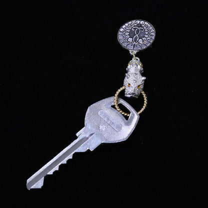 Kamon Jaguar Key accessory -  Rokujo Wisteria in a circle