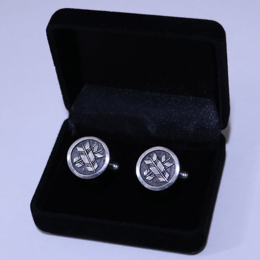 Cufflinks - Crossing Arrows in a circle - 丸に違い矢