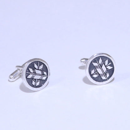 Cufflinks - Crossing Arrows in a circle - 丸に違い矢