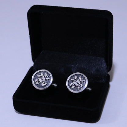 Cufflinks - Crossing Arrows in a circle - 丸に違い矢