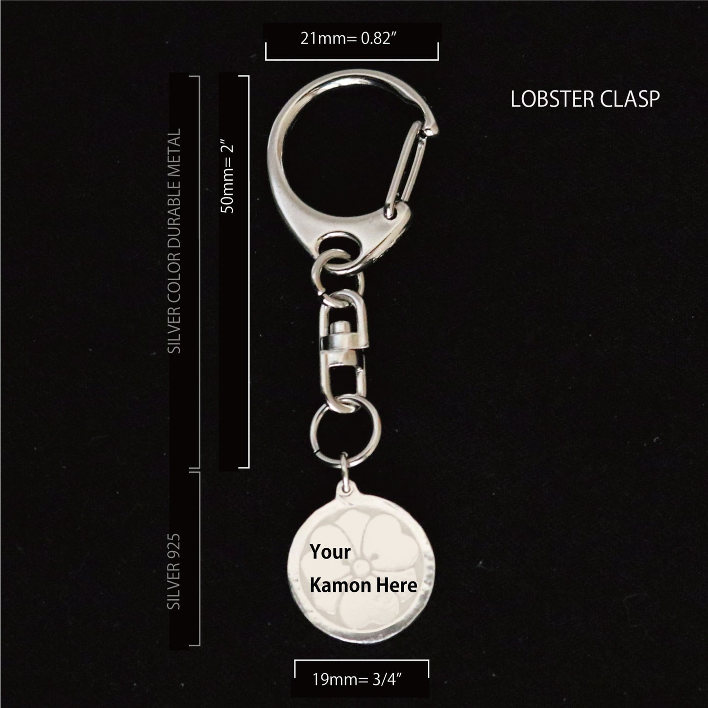 Crane in a circle - TsuruMaru - Key chain - Kamon - Japanese Family Crest