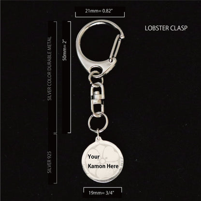 Crane in a circle - TsuruMaru - Key chain - Kamon - Japanese Family Crest