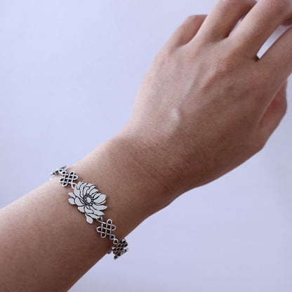 Bangle / Flower / Sterling Silver