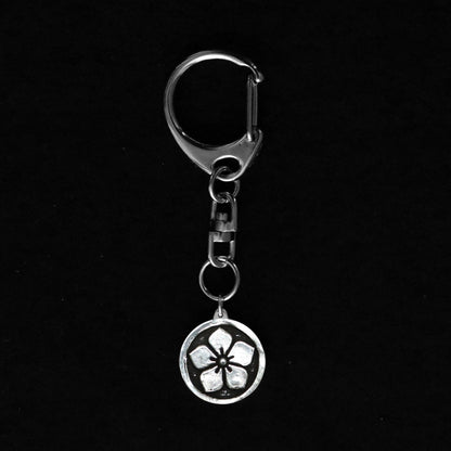 Chinese Bellflower in a circle - Maruni Kikyo - Key chain - Kamon - Japanese Family Crest