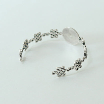 Bangle / Maru ni Shippou ni Kikyou/ Kamon / Japanese Mon / Sterling Silver