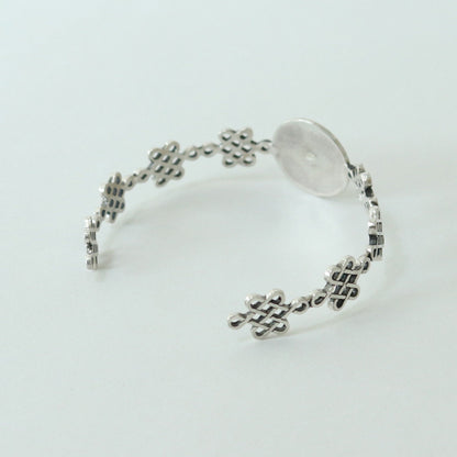 Bangle / Rokujo Wisteria/ Kamon / Japanese Mon / Sterling Silver