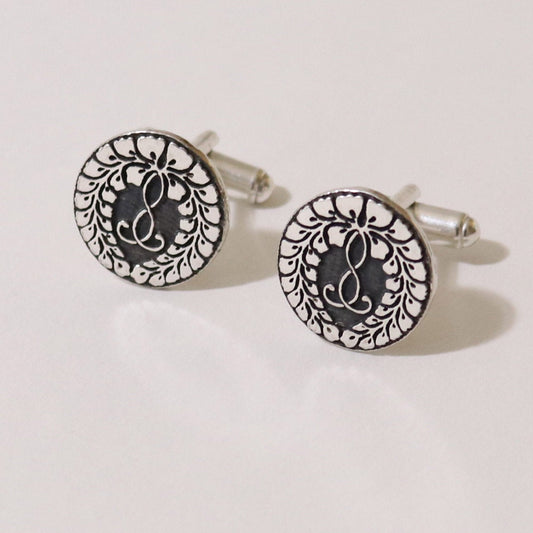 Cufflinks - Rokujo Wisteria - Jodo Shinshu emblem - Hongwangi-ha - 六条藤