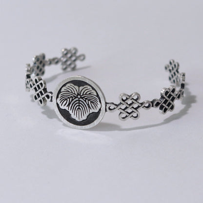 Bangle /Ivy in a circle / Kamon / Japanese Mon / Sterling Silver