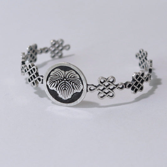 Bangle /Ivy in a circle / Kamon / Japanese Mon / Sterling Silver