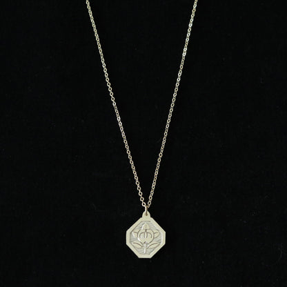 Tachibana in a square trimmed corners -  Japanese kamon pendant