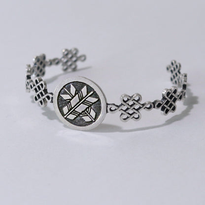 Bangle / Crossing Arrows in a circle / Sterling Silver