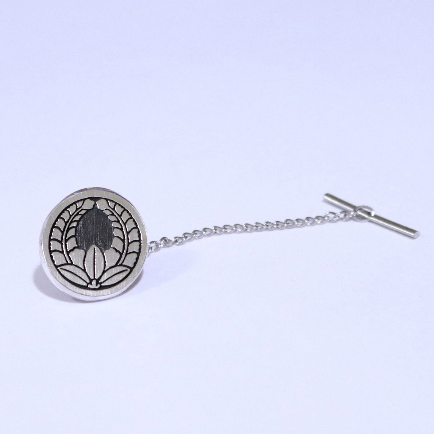 Going Up Wisteria Kamon- Silver Tie Tack / lapel pin- Japanese Clan Crest