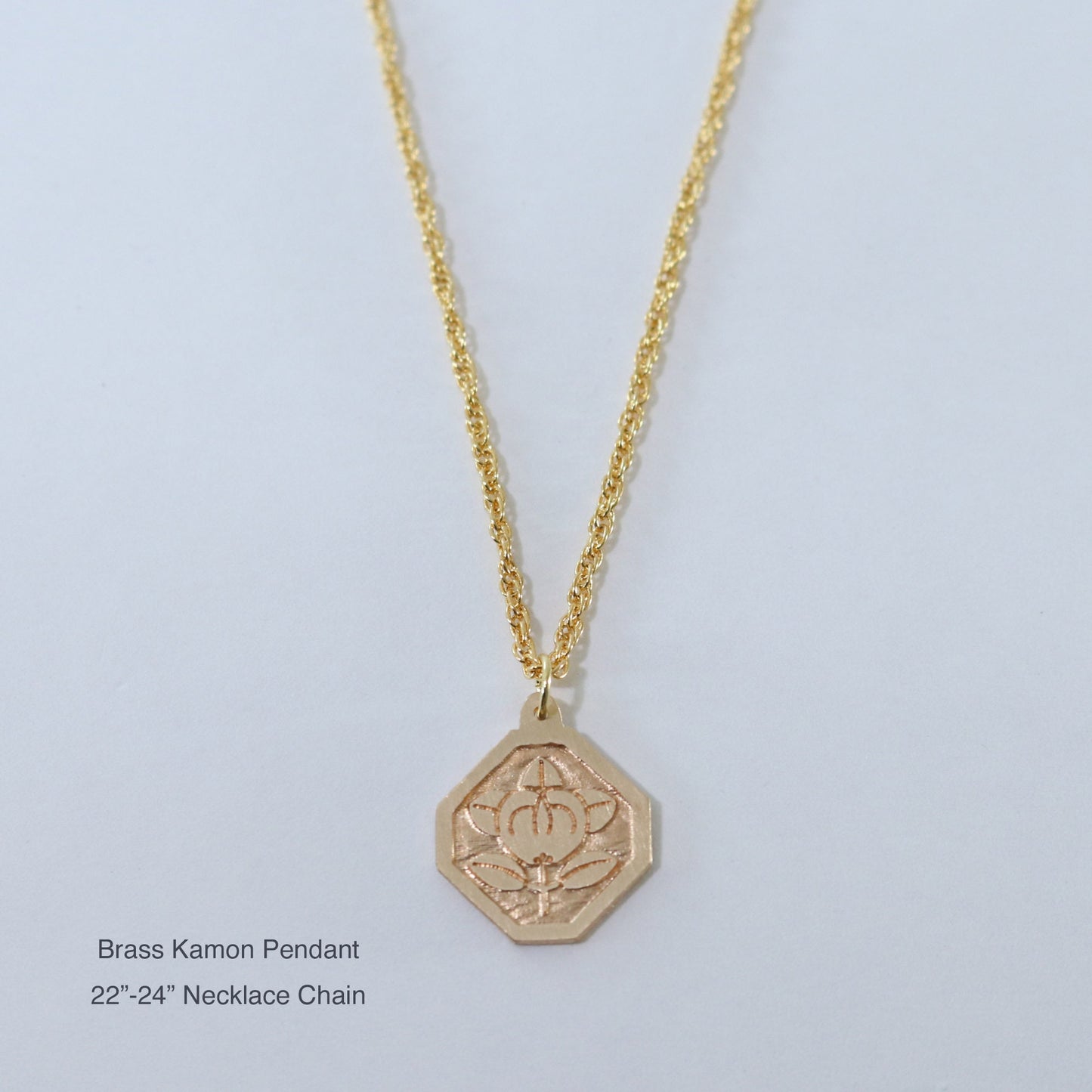 Tachibana in a square trimmed corners -  Japanese kamon pendant
