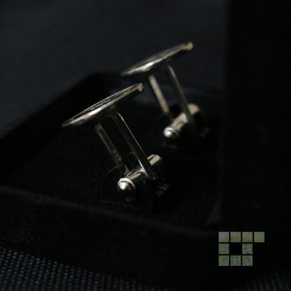 Cufflinks - Three Oak Leaves Kamon - 丸に三つ柏