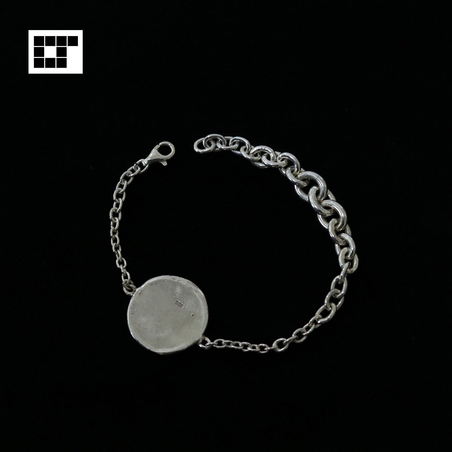 Sterling Silver Bracelet - Kamon - Japanese Clan Crest Bracelet - Maruni Gosan Kiri - Five Three Paulownia in a Circle