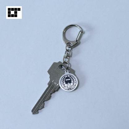 Key chain - Kanji One in growing up wisteria in a circle - 丸に上がり藤に一